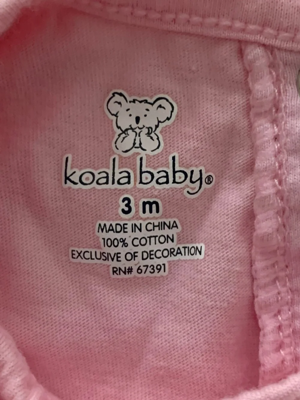 Koala Baby 3M Pink Ruffle Puff Sleeve Bodysuit Romper